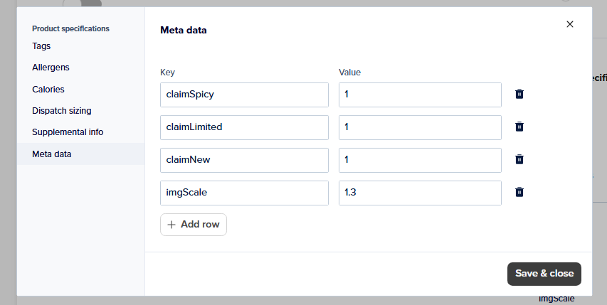 Claim meta data keys in Deliverect
