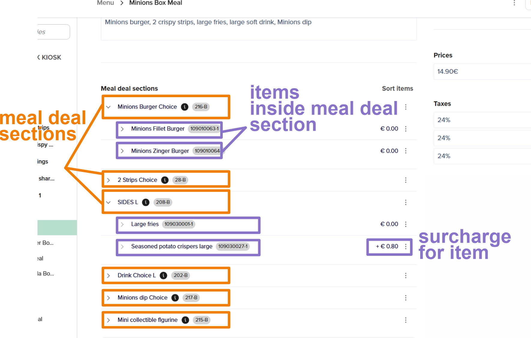 Meal deals (combos) — Deliverect