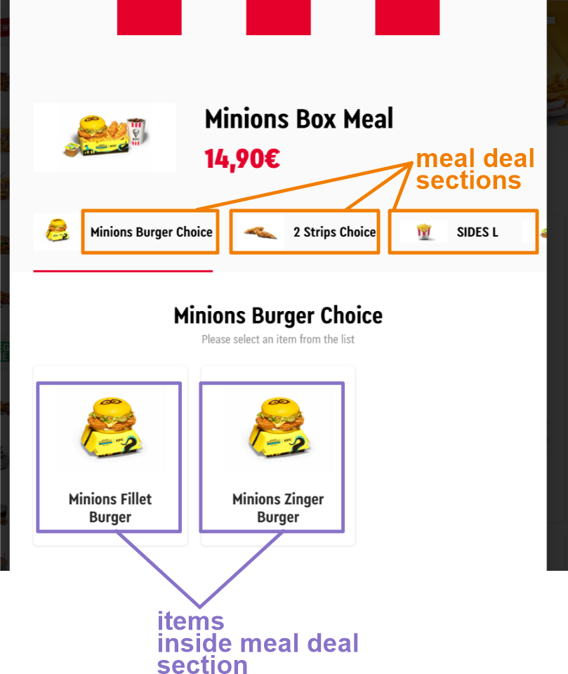 Meal deals (combos) — r_keeper kiosk