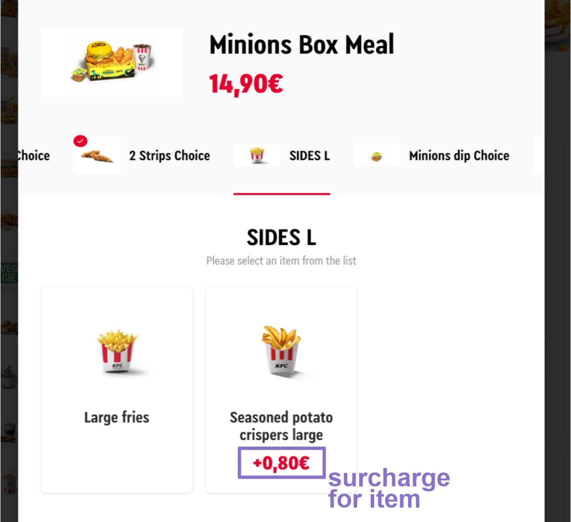 Meal deals (combos) — r_keeper kiosk